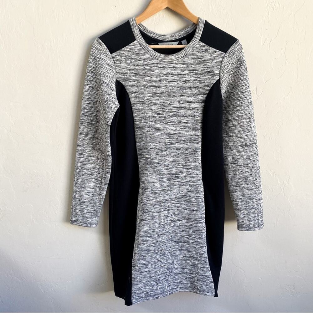 Athleta Black Gray Long Sleeve Dress Size Small
